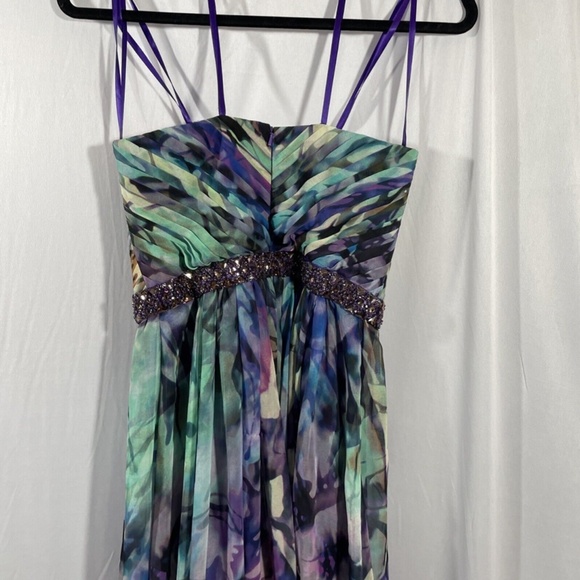 NEW La Femme [ 4 ] Sweetheart Strapless Embellished Waist Chiffon Gown‎ - Picture 11 of 13